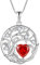 FJ Tree of Life Necklaces for Women 925 Sterling Silver Family Tree Pendant Garnet Necklace January Birthstone Jewellery Birthday Gifts for Her