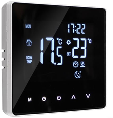 Thermostat intelligent programmable, écran tactile LCD, avec connectivité WiFi, thermostat de chauffage au sol, contrôle par application, IPX2 (blanc)
