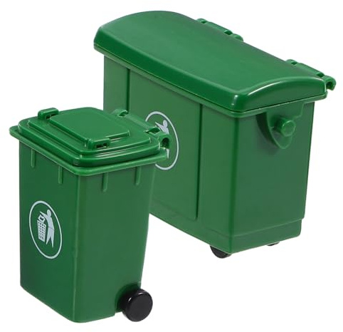 KOMBIUDA Miniature Trash Can for Dollhouse Realistic Mini House Accessory Garbage Pail Long-term Use Decorative