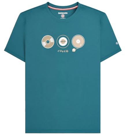 Lambretta Mens Vinyl Short Sleeve Cotton Graphic T-Shirt - Gulf Coast - 2XL