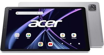 Acer Iconia Tab A10 (A10-21-A7RM) Tablet 10 HD IPS Touch Display – Allwinner A523 Octa Core Processore, 4 GB LPDDR4 RAM, 128 GB memoria eMMC, Android 14, Grigio