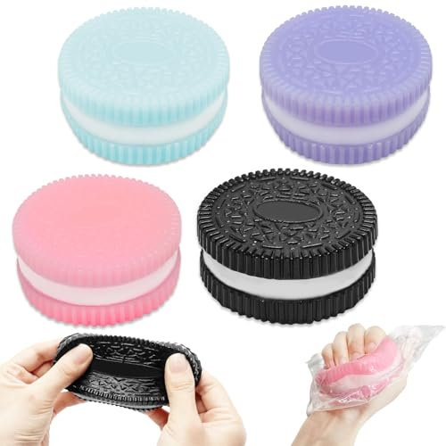 Cuackamily 4 Pezzi Taba Squishy,Giocattoli Antistress a Biscotto,Giocattolo Antistress per Biscotti,giocattolo ultra morbido,Fufu Squishy Giocattolo Antistress per Bambini Adulti Regalo di Compleanno