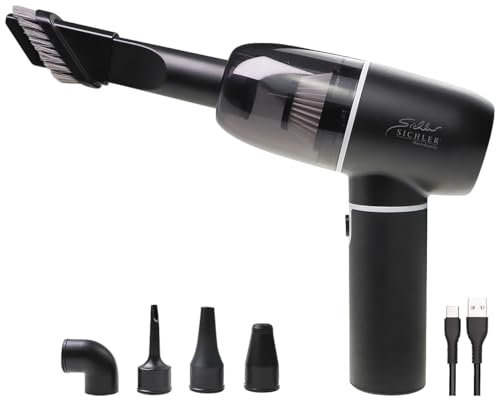 Sichler Haushaltsgeräte Auto Staubsauger: 4in1-Akku-Handstaubsauger & Gebläse, Brushless-Motor, HEPA, 14 kPa (Akku Handsauger, Hand-Staubsauger, Kfz Ladegerät)