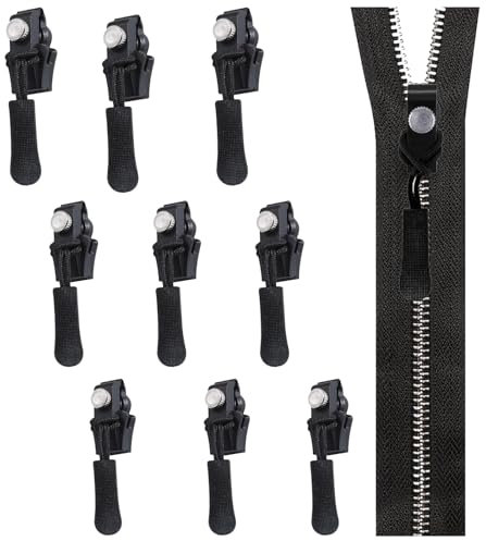 Hshenjhu 9 Stück Reißverschluss Zipper,Reißverschluss Anhänger,Ersatz Reißverschluss Reparatur set,Metall Zipper Pull,Universal Reißverschlussschieber für Rucksäcke,Koffer,Jacken,Geldbörse,Schuhe