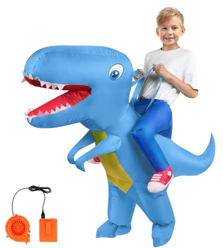 AOOWU Dino Kostüm, Dinosaurier Aufblasbares Kostüm, Erwachsene Dinosaurier Kostüm Lustige Aufblasbare Kostüme, Halloween-Kleid Lustiges Kostüm für Karneval Party Geburtstags-Geschenk