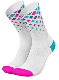 INCYLENCE Laufsocken für Damen und Herren mit leichter Kompression,1 Paar (DE/NL/SE/PL, Numerisch, 39, 42, Regular, Regular, Crystals White Pink Cyan)