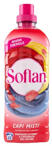 Soflan Detergente para lavadora de prendas mixtas, 22 lavados, 900 ml, 900 ml