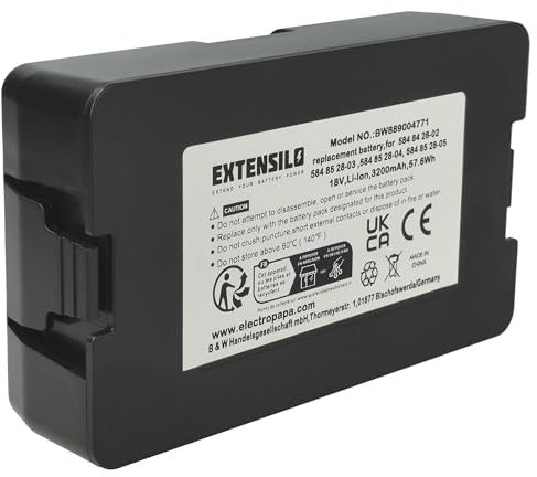 EXTENSILO Akku kompatibel mit Gardena smart SILENO City 500m2 Set 19066-20, 600m2 19603-60, Set 19200-20 Rasenroboter (3,2Ah, 18V, Li-Ion)