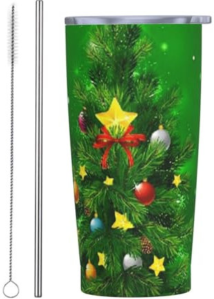 YFSGDLBN Mug isotherme en acier inoxydable avec motif sapins de Noël 590 ml
