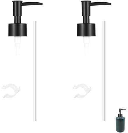 2 Stück Seifenspender Pumpkopf,Seifenspender Ersatzpumpe,Seifenspender Aufsatz,Pumpaufsatz für Flaschen,Seifenspender Pumpe,Seifenpumpe für 28mm Gewinde Flasche,Flüssigseifen,Shampoos (ABS,Schwarz)