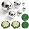 SHOWHEEL 6er Set Dekokugel Schwimmkugeln Gartenkugel Silber rostfrei Edelstahl mit 4 Schwimmend Lotusblätter,Schwimmende Blumen, für Miniteich/Gartenteich Teichkugeln