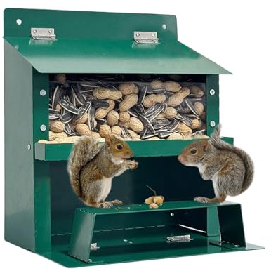Eichhörnchentisch aus Metall, wetterfeste Dekoration, für Eichhörnchen, Naturbeobachtung, Garten, Wildtiere, Entenfutter, Huhn