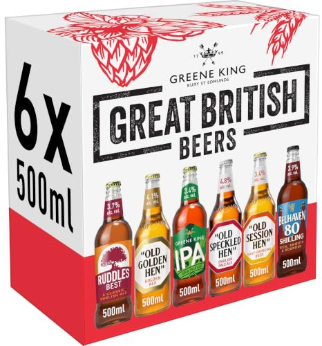 Greene King Great British Beers Mixed Case, 6 x 500ml Bottles