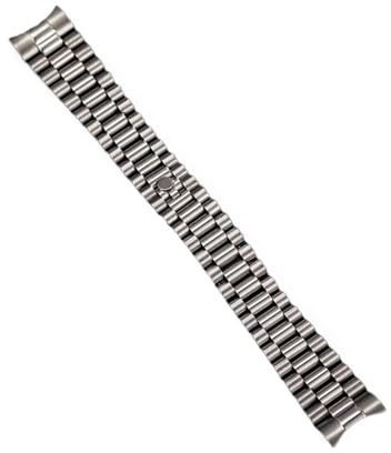VFEBTSD 20 mm massives Edelstahl-Uhrenarmband „President“ mit gebogenem Ende, kompatibel Rolex DATEJUST-Uhrenarmband 316L
