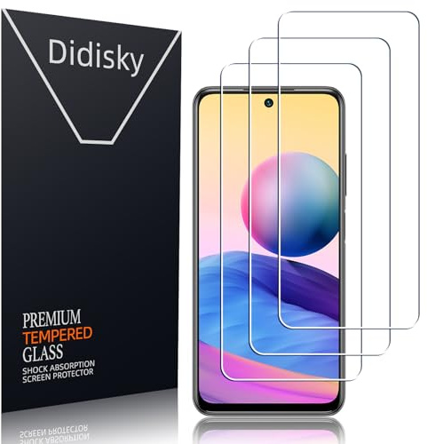 Didisky 3 Piezas Protector Pantalla para Xiaomi Redmi Note 10,Note 10 5G,Xiaomi POCO M5s, Cristal Templado 9H Dureza, Antihuellas, Sin Burbujas, Ultra Transparente, Ultra Resistente