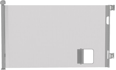 Sicherheitsgitter für Babys und Hunde, Treppe, 86 cm hoch, Kindersicherung, einziehbar und aufrollbar, 86 x 150 cm (Grau) (B)