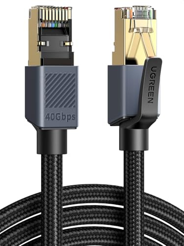 UGREEN Cat 8 Ethernet Cable 5M, 40Gbps PoE Braided RJ45 LAN