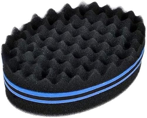 Black Magic Barber Sponge Brush Curl Twist Hair Sponge Big Holes Double Side Comb Twist Hair Wave Brush Afro Curling Coil Care Tool Dreads Locking Suitable For Curly Hair Brushes Styling