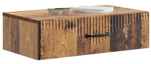 vidaXL Wandmontierter Beistelltisch Altholz 59 x 34,5 x 17 cm, Moderner Wohnbereich, rechteckiger Tisch, Wandmontage, schicke Aufbewahrung, platzsparend, funktionales Möbel