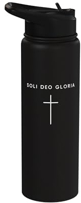 Soli Deo Gloria Kreuz - Minimalistischer christlicher religiöser Jesus Stainless Steel Insulated Water Bottle