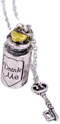 KDFIYSCV Fashion Vintage Charm Alice In Wonderland Torque The Album's Title Eat Me Drink Me Charm Pendant Bottle Pendant Necklace
