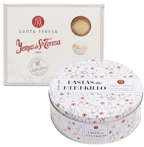Santa Teresa - Experiencia Dulce Tradición - Yemas De Santa Teresa Y Lata De Pastas De Membrillo - Elaboradas Artesanalmente Sin Conservantes Ni Aditivos Ingredientes Naturales. 880gr