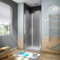 Aica 90x185cm Cabina doccia apertura a battente vetro 6mm temperato opaco anticalcare,6mm temperato vetro opaco anticalcare