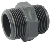 Mamelon Mâle-Mâle PVC-U à visser PN16 : Jonction double filetée - 2''