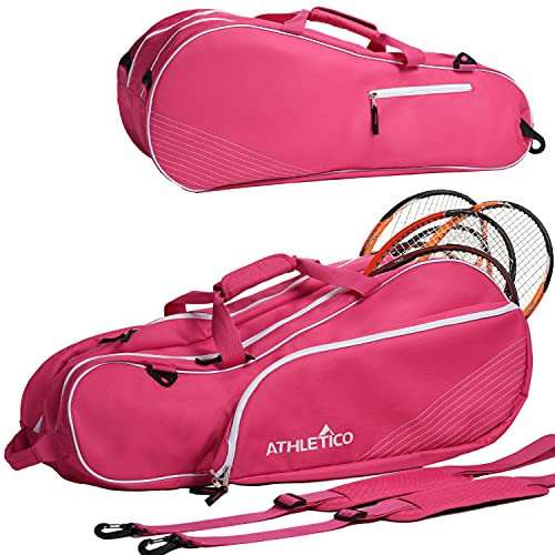 Athletico 6 Schläger-Tennisbeutel | gepolstert zum Schutz von Schlägern & leicht | Professionelle oder Anfänger Tennisspieler | Unisex-Design für Männer, Frauen, Jugendliche und Erwachsene (Rosa)