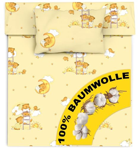 Amilian Kinderbettwäsche 100x135 Baby Bettwäsche Set Größe Babybettwäsche 135x100 mit Kissenbezug 40x60 100% Baumwolle Babybett Kinderbettwäsche 100x135 Jungen Mädchen Bettwaesche