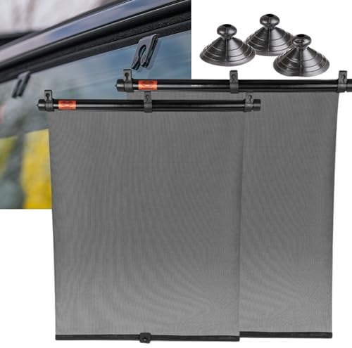 Heyner Car Window Shades Blinds Sunshade Curtains Roller Blinds Kids Baby UV Protection Large Size 2x52cm