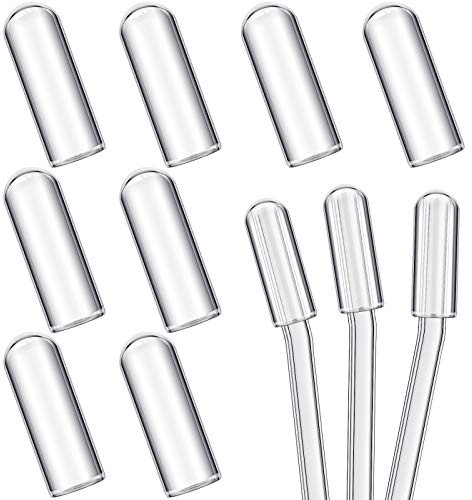 10 Pcs Reusable Glass Straw Tips, Clear Food Grade Straws Tip Covers, 15 mm | Drinking Straw Tips Clear Lids, Fit The Tumblers with Lids and Straws, 0.59 Inch