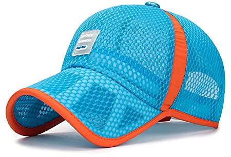 Kinder Basecap Schirmmütze Schnelltrocknend Mesh Kappe Baseball Cap Sonnenhut Junge Mädchen Basketball Sportkappe Einstellbar Baseballmütze Bestickte Sommerhut (Blau(Full mesh))