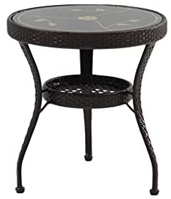 Tragbarer Klapptisch für den Außenbereich Eisenkunst Runde Klapprunde Couchtisch Outdoor Rattan Klapptisch, für Wohnzimmer Backyard Rasen Balkon Poolschlafzimmer Picknick-Camp-Tische ( Color : E )