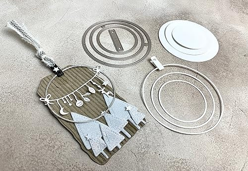 Stanzschablonen Cutting dies Ringe moderner Kranz loop mit Öse, D. bis 9,8cm , 4-tlg.