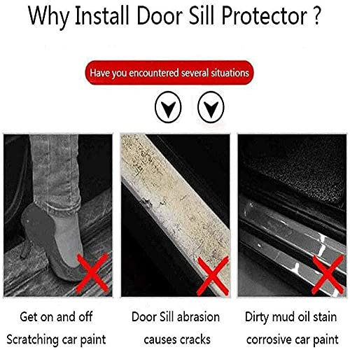 BSWN 4 pcs Stainless Steel Car Door Sill Protector for MG ZS 2017 2018 2019 2020 2021 2022, Welcome Pedal Guard Kick Plates Threshold Cover Auto Accessories