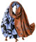 FAIRYGATE Schal Bunt Schal Damen Blau Schals & Tücher für Damen Tuch XXL Muster mit Fransen Scarves Stola Schal Mädchen Frauen 85017
