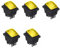 WANGCL KCD4 Lot de 5 interrupteurs à bascule étanches à LED 12 V ON/OFF/ON 3 positions 6 broches pour voiture, bateau, camion Jaune