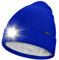 ATNKE LED Mütze mit Licht,Wiederaufladbare USB 4 LED Beleuchtete Laufmütze Extrem Heller Lampe Winter Warme Gefüttertes Fleece Stricken Mütze für Herren und Damen Geschenke/Blue