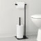 UOMIO Support de Rouleau de Papier Toilette Autonome pour Salle de Bain Support de Papier Toilette Exquis en métal sur Pied avec réserve de Stockage pour Salle de Bain - Porte Papier Minimaliste