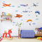 SUPERDANT Wandtattoo Flugzeug Fallschirm Wandsticker Cartoon Wandaufkleber Flugzeug Wolken Wanddekor Cartoon Flugzeug Vinyl Wandsticker Für Kinderzimmer Kindergarten Zimmer Jungen Klassenzimmer Schule