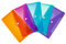 HERMA 20037 Dokumententaschen DIN lang transparent bunt, 5 Stück, kleine Sichttaschen Umschläge mit Druckknopf, Briefumschläge aus Plastik für Schule, Reise, orange, pink, hellblau, türkis, violett