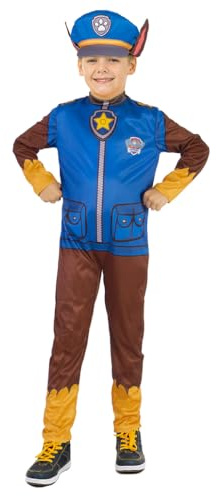 Ciao- Chase costume disguise boy official Paw Patrol (Size 3-4 years) with hat, Blau