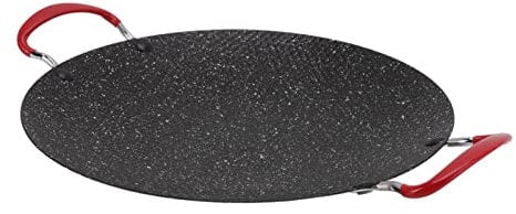 Cryfokt Bistecchiera Coreana per Barbecue, Bistecchiera in Ghisa Antiaderente per Piano Cottura, Teglia con Manici, Piastra per Barbecue a Riscaldamento Rapido Griglia Superiore (38 cm)
