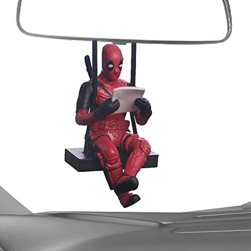 Anime Lesen Buch Deadpool Auto Rückspiegel Anhänger Nette Lesen Buch Deadpool Ornament Auto Innen Dekoration Zubehör
