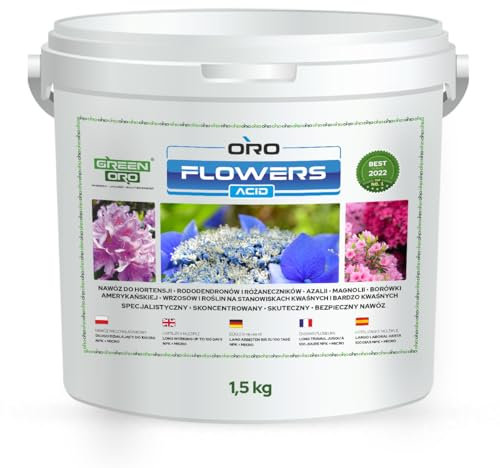 GREEN ORO FLOWERS ACID 1,5KG - Fertilizzante a lunga durata per ortensie e piante acidofile