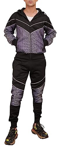 Love My Fashions® Men's Athletic Full-Zip Multi-Print Tracksuits Sports Casual Sweat Suit Slim Fit Warm Up Two-Piece Set