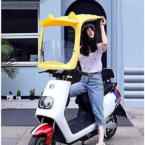 oUyOo Universal Elektrische Motorrad Sonnenschutz Abdeckung/Scooter Regen wasserdichte Abdeckung/Batterie Auto Baldachin Regenschirm Abdeckung Mobilität Sonnenschutz Regen Abdeckung,Gelb