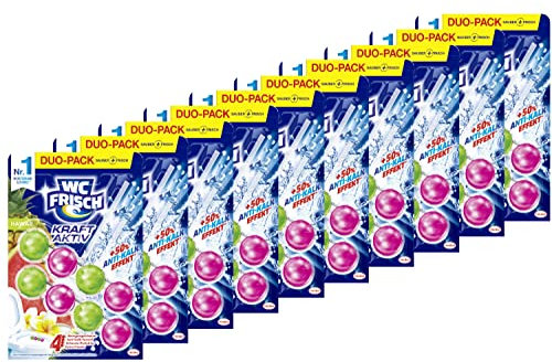 WC FRISCH Kraft Aktiv Duftspüler Hawaii (10x 100 g), WC Reiniger für Reinigung bei jeder Spülung, Duftsteine für langanhaltend frischen Duft, + 50 % Anti-Kalk Effekt