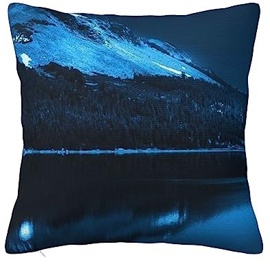 BAFAFA Reflection of Snowy Mountain on Body of Water Under Printed Throw Pillow Covers Square Pillowcase Soft Decorative Cushion Case Pillow Covers for Home Sofa Bedroom Car Farmhouse 30,5 x 30,5 cm